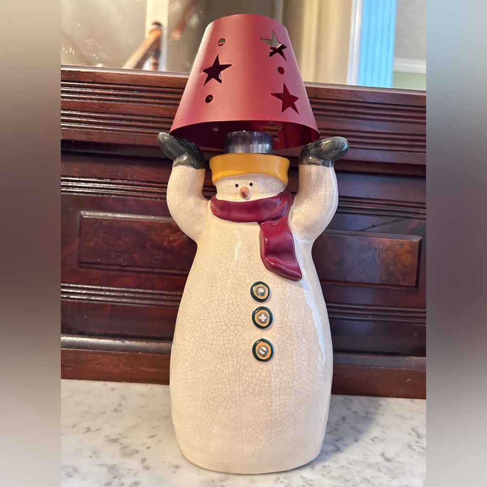 Russ “The Christmas Sampler” Snowman Votive Candle Holder